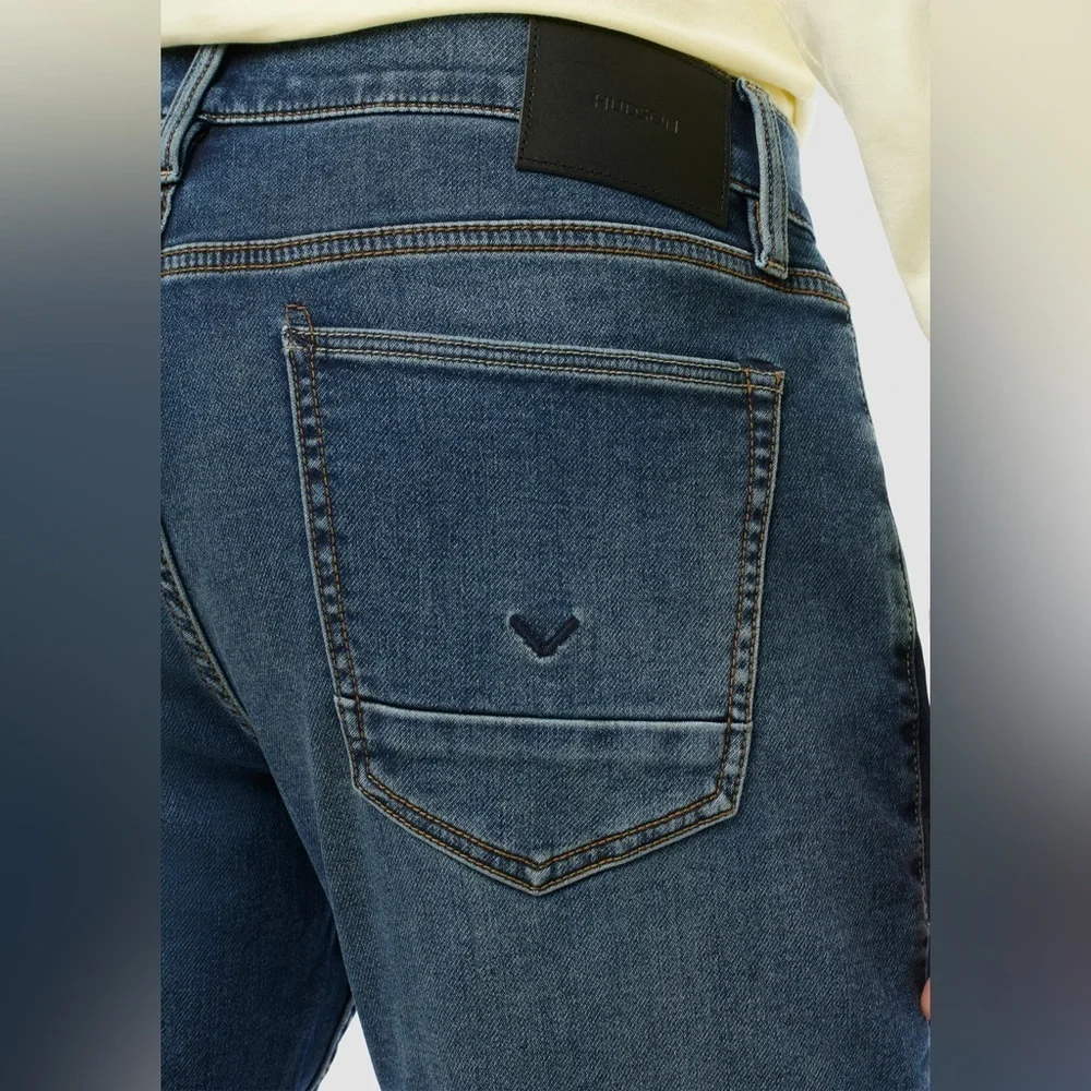 Hudson Men’s Blake Slim Straight Dark Blue Jeans, Size 38x28